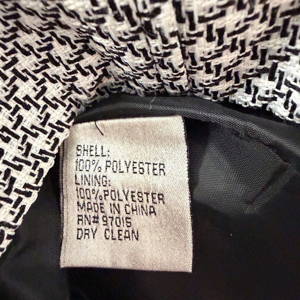 Preta A Porter Black White Suit Jacket Blazer Tie Waist Size 8 - Picture 6 of 9